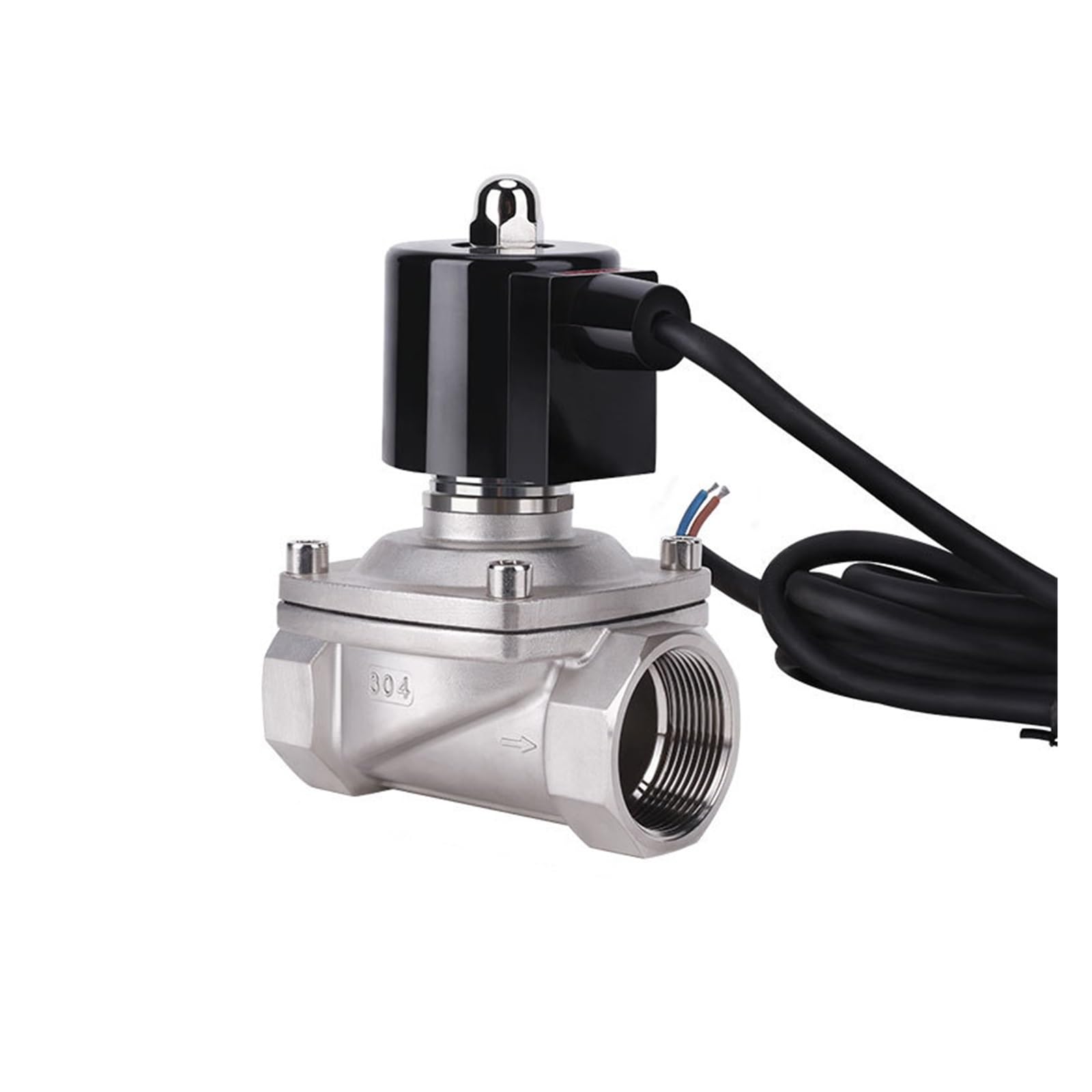 Électrovanne normalement fermée en acier inox 304 durable 1-1/2