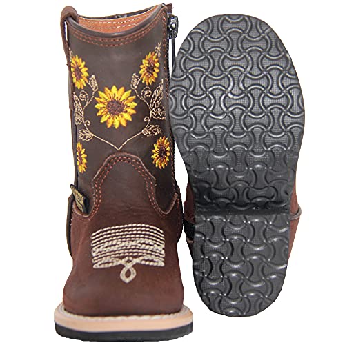 Infant Toddler Girls Western Boots Floral Sunflower Embroidered Cowgirl Cowboy Boot2