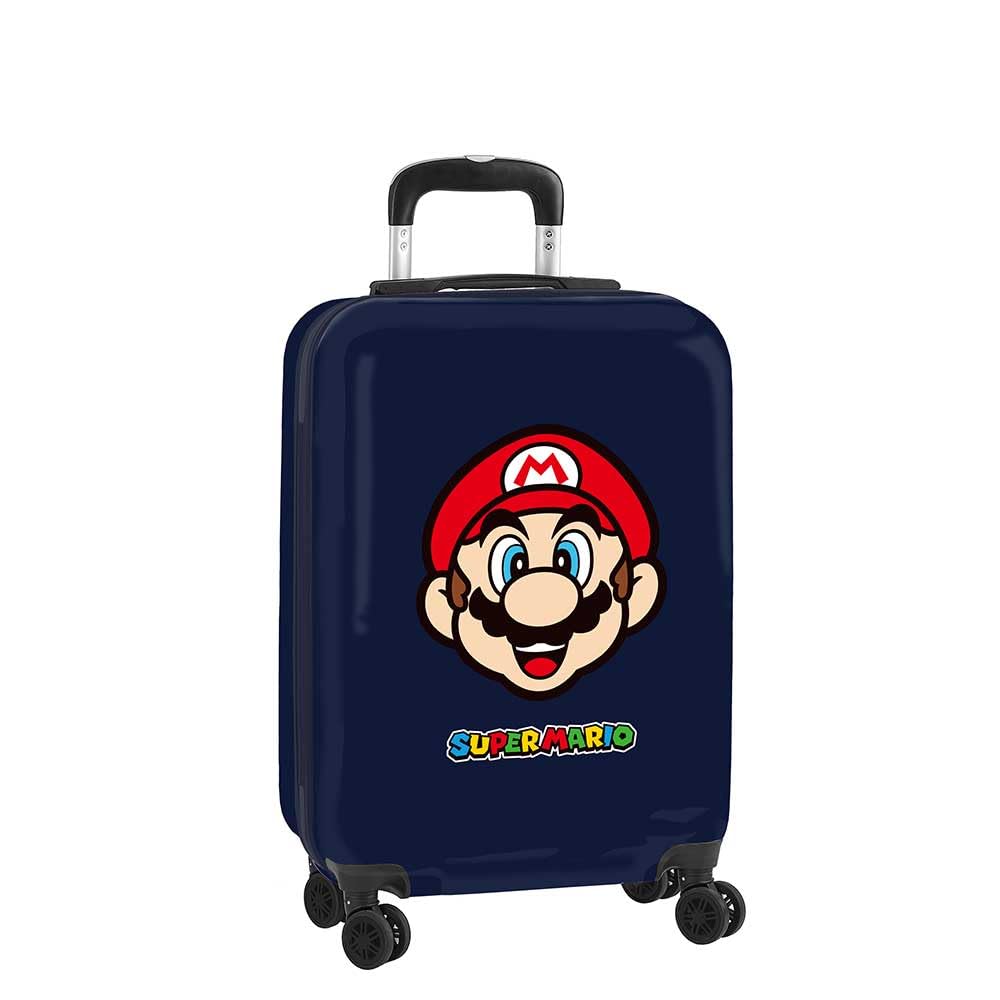 Safta | Maleta de Cabina 20″ Super Mario Mamma MIA, ABS + PC Resistente, 4 Ruedas Dobles 360º, Candado de Seguridad, Interior Forrado con Separador y Bolsillo de Red, Medidas 34,5x20x55 cm
