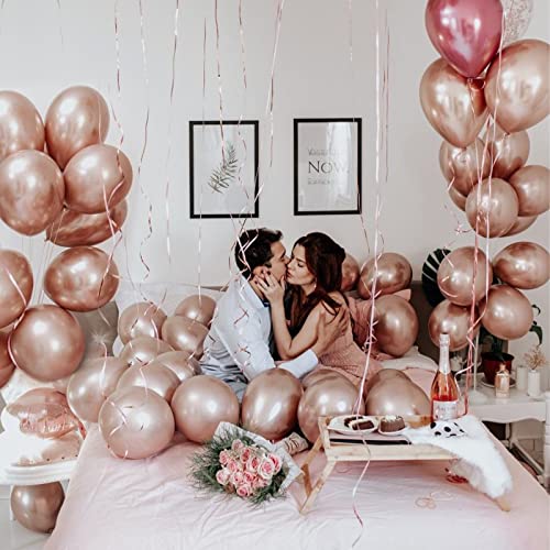 Image of PartyWoo Rose Gold Balloons 100pcs Different Sizes of 18 12 10 5 Inch Gold Balloon Arch Kit Garland for Birthday Graduation Bachelorette Bridal Shower Wedding Party Decorations Rose Gold-G107