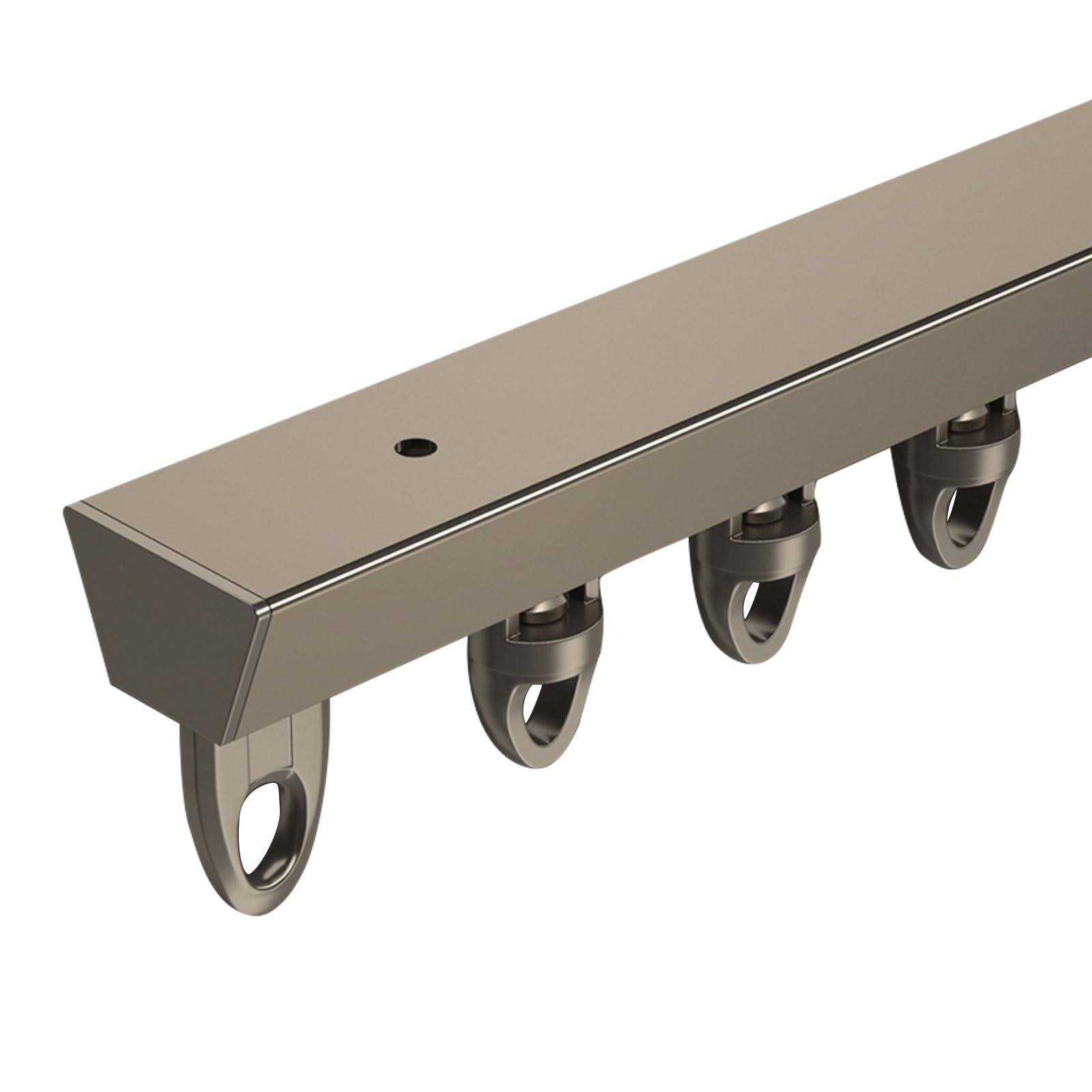 Rail à Rideaux Ultra-Fin en V, Montage au Plafond, avec roulettes silencieuses, Design Simple, idéal pour Les cloisons de séparation et la Protection de la Vie privée (Champagne, 500 cm (4 x
