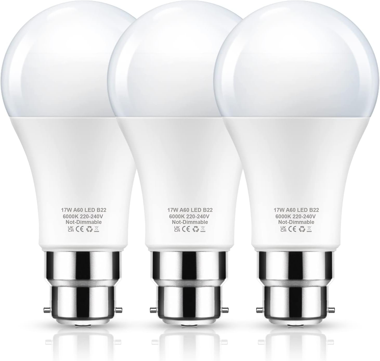 Flaspar 17W B22 Light Bulb, 150W Equivalent LED Light Bulbs