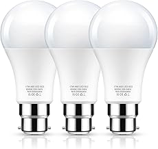 Flaspar 17W B22 Bayonet Light Bulb, 150W Equivalent LED Light Bulbs Bayonet, Daylight 6000K, 1600LM, A60 Energy Saving Bulbs, Not-Dimmable, 3Pack