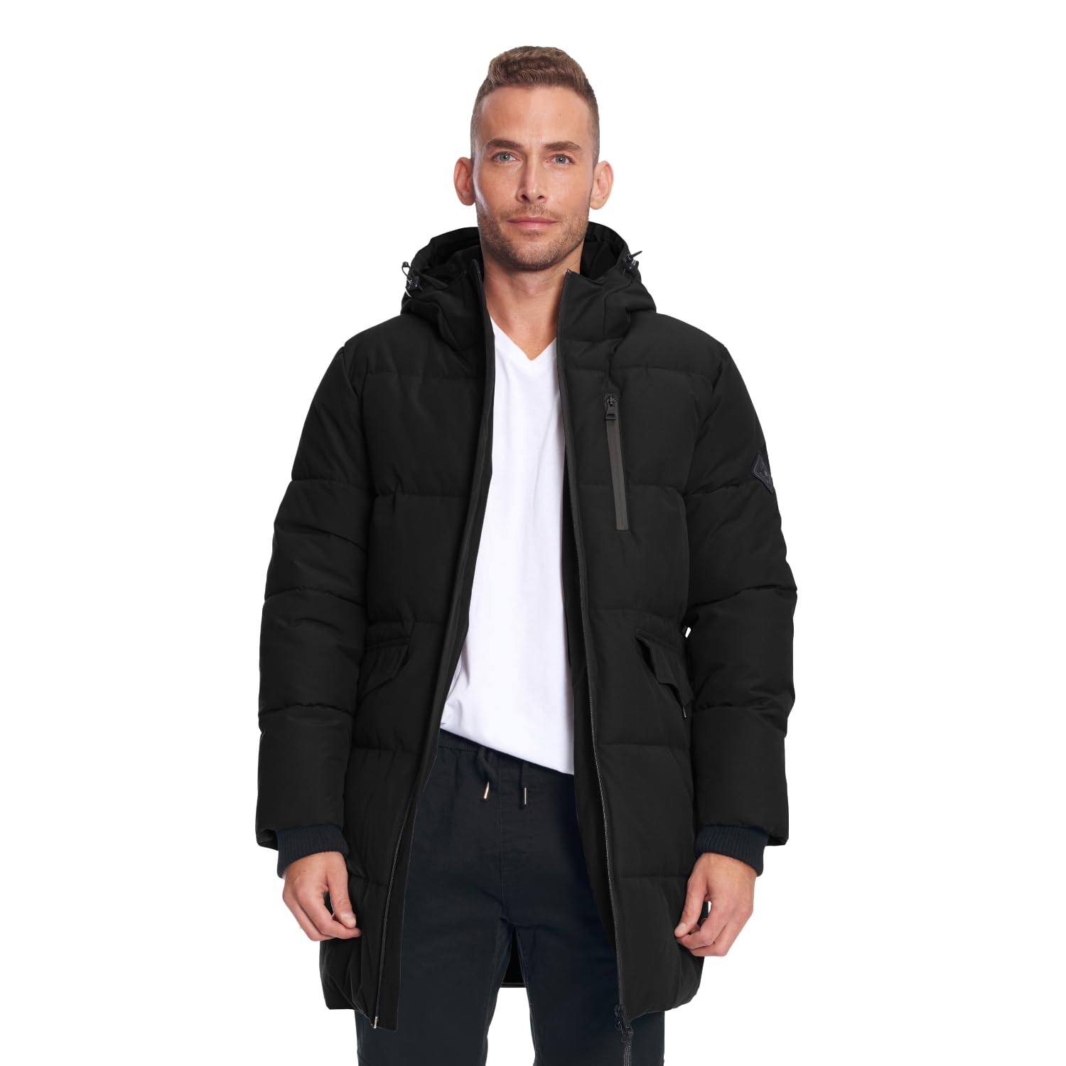 - Jasper Men’s Vegan Down Winter Coat – Warm Insulated Puffer Coat with Hood For Men