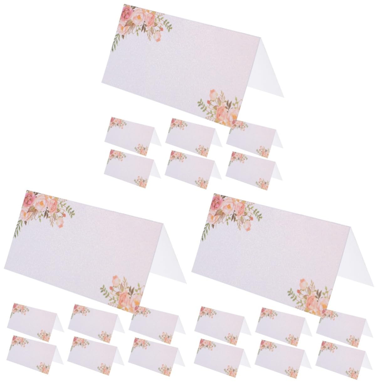 STOBAZA 3 Sätze Hochzeit Tischkarten Mit Blumenmotiven Beschreibbare Platzkarten Für Hochzeitsdeko Und Feiern Für Rustikale Hochzeiten Und Partys 50 Stück * 3