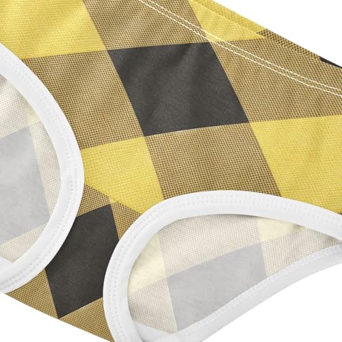 Girls' Panties Toddler Cotton Underwear for Kid Classic Yellow and Black Buffalo Check4
