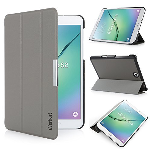 iHarbort® Samsung Galaxy Tab S2 8.0 Funda - Ultra Delgado Ligero Funda de Piel de Cuerpo Entero para Samsung Galaxy Tab S2 8.0 T710, con la función del sueño/Despierta, Gris