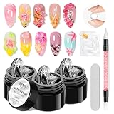 SUPWEE 3D Gel Nail Art Sculpture, 3PCS Clear 3D Molding Gel for Nails Non Stick Hand Solid Builder Gels Home Manicure, Nail Salon, Nail Charms, Solid, Extension, Carving, Molding Hard Gels 5g/0.18 Oz
