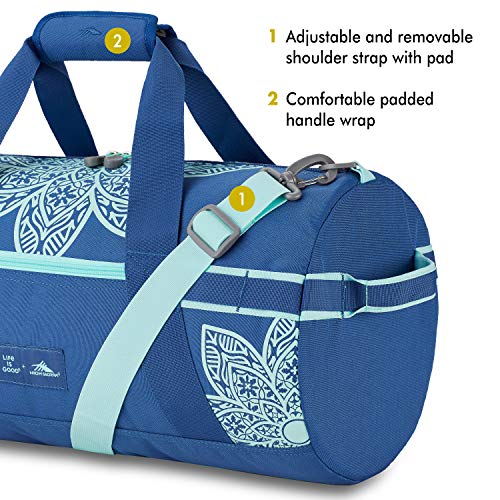 High Sierra Life Is Good Mandala Cargo Duffel Bag, Vintage Blue/Bermuda Blue