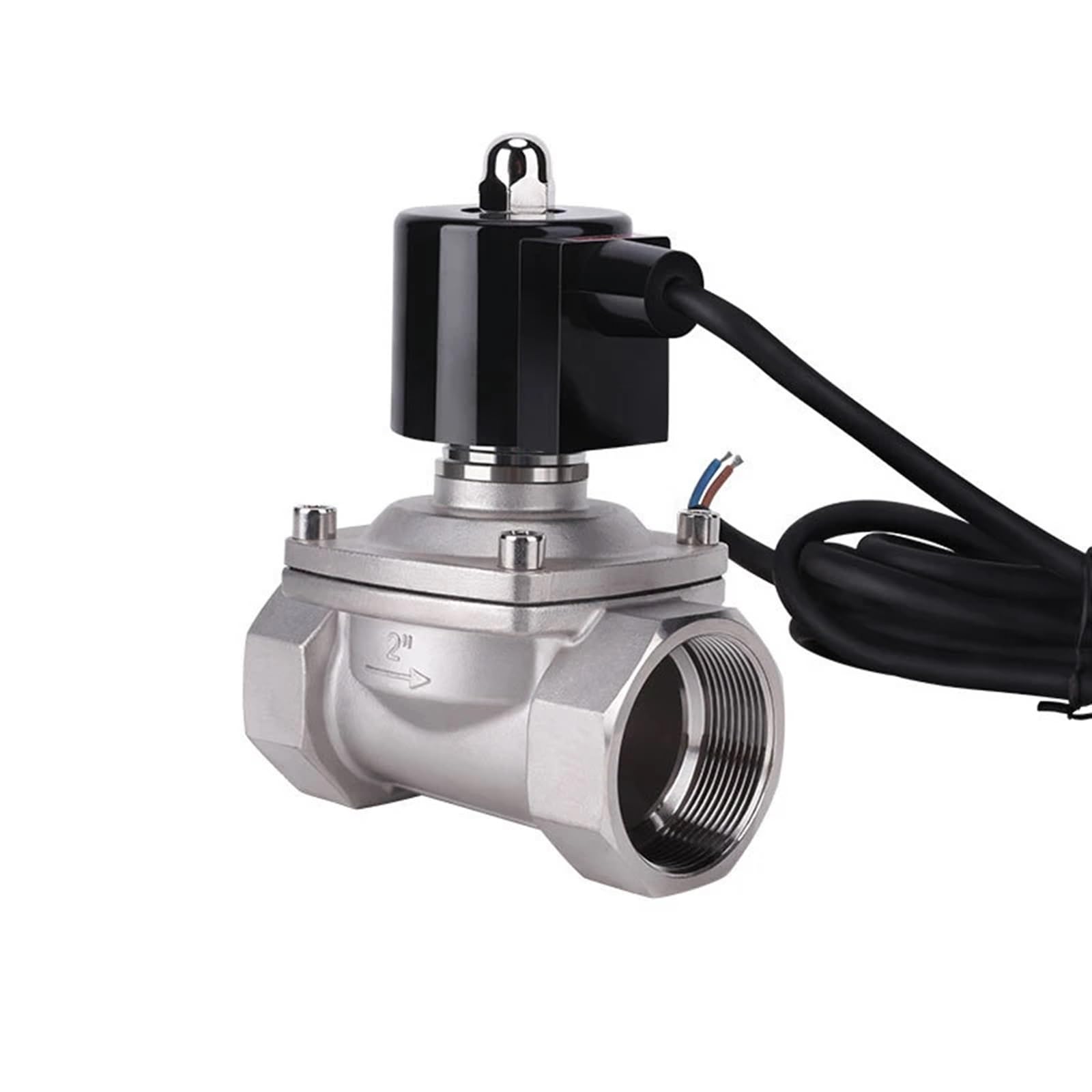 NYRXRYTCA 1-1/2" Stainless Steel Normally Closed Underwater Solenoid Valve IP68 Waterproof 110V 24V 12V 24v Solenoid Valve(12VDC)