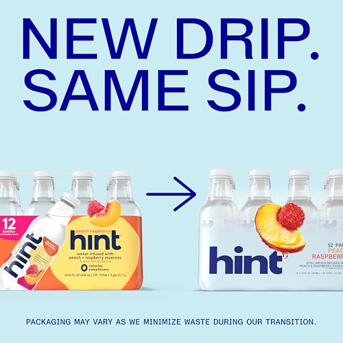 Image of Hint Fruit-Infused Bottled Water, Peach Raspberry - Sugar Free Flavored Water with Zero Calories, Naturally Flavored, and No Artificial Sweeteners - 16 Fl Oz (Pack of 12)