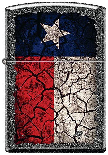 Texas Flag Cracked Iron Stone Zippo Lighter