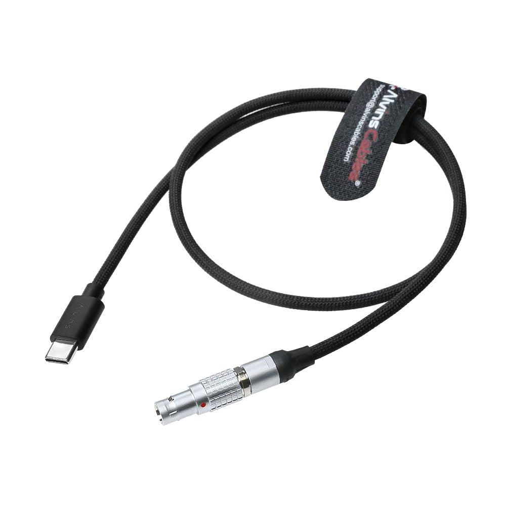 Alvin's Cables Cavo di alimentazione a carico rapido intrecciato da USB-C TYPE-C a 2 pin per Tilta | Teradek | SmallHD | Z-CAM | PIXIS BLACKMAGIC 60CM | 24 pollici, nero