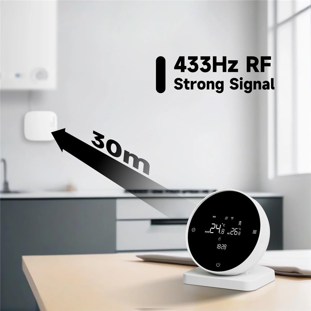 Bezprzewodowy termostat Wi-Fi do ogrzewania kotła gazowego Tuya Battrery RF regulator temperatury Alice Google Home(BOT-R7B-X-WIFI)