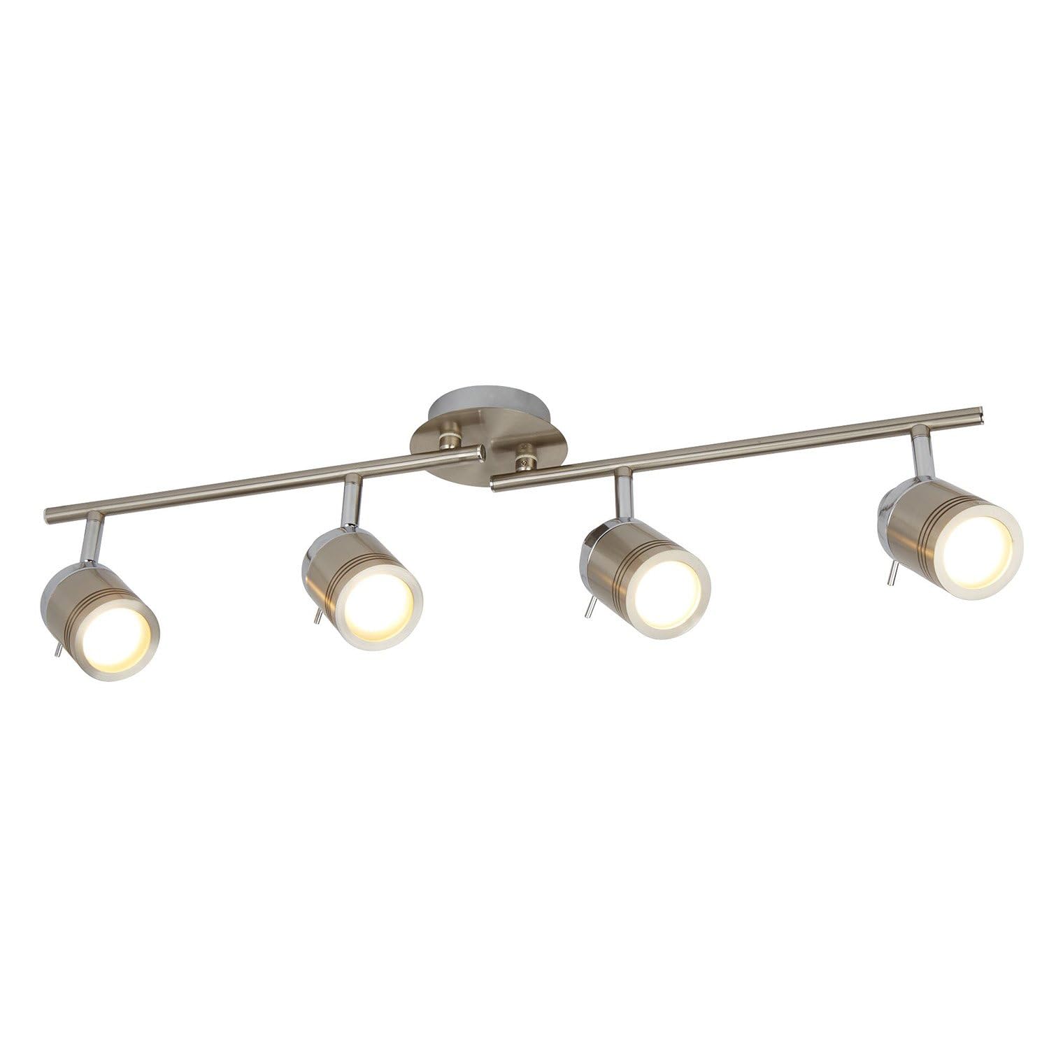 Bathroom Light Silver Samson 4 LED Spot Bar IP44 Satin Searchlight 6604SS