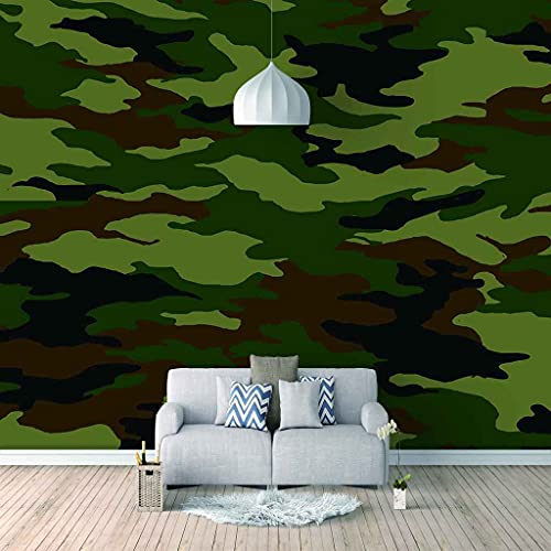Papier peint photo camouflage vert poster mural tableaux 3D geant - 2