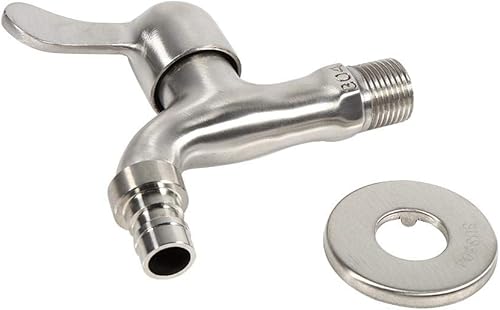 Miniatura 3 de ViaGasaFamido Grifo frío de una sola manija para jardín, grifo de agua de acero inoxidable 304 montado en la pared exterior para lavandería, baño,