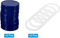 Vista 3 de PATIKIL Tapas de plástico de boca regular para tarros de 2.77 pulgadas, 1 juego/6 tapas para tarros de conservas con anillo de sellado de silicona