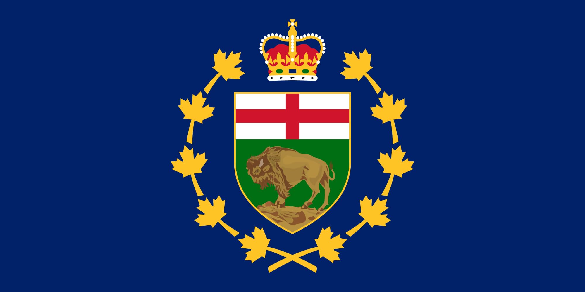 Drapeau XL Lieutenant-gouverneur de Manitoba format paysage pour mât