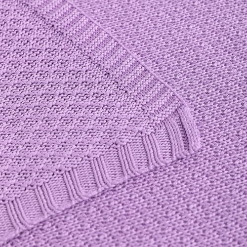 Image of NTBAY Rayon Derived from Bamboo Knit Twin Blanket, 60 x 80, Light Purple