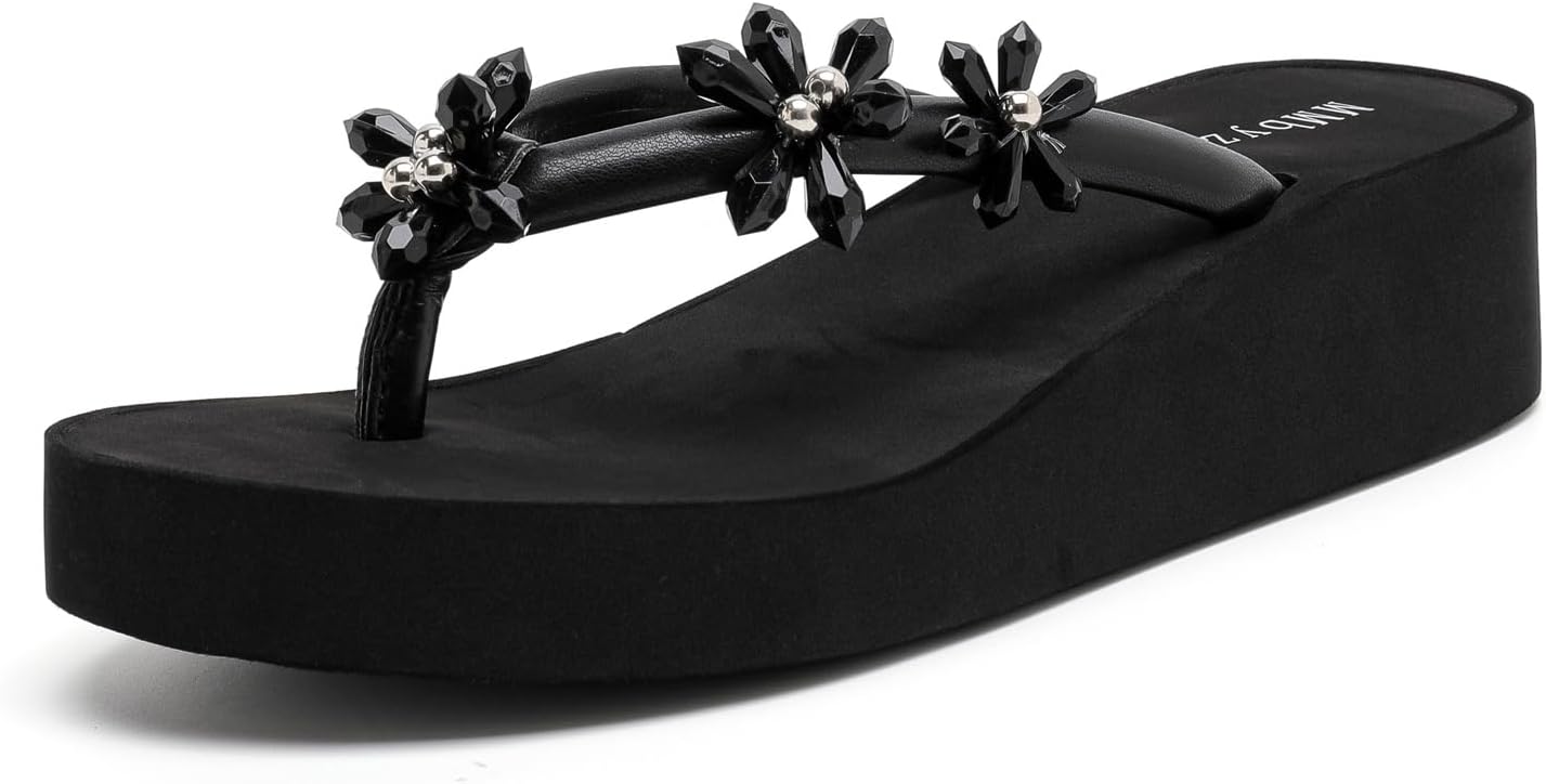 Womens Wedges Sandals for Women Platform Flip Flops wedge flip flops Flats Summer Comfort Thong Sandals for Women