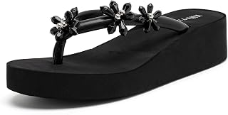 Womens Wedges Sandals for Women Platform Flip Flops wedge flip flops Flats Summer Comfort Thong Sandals for Women