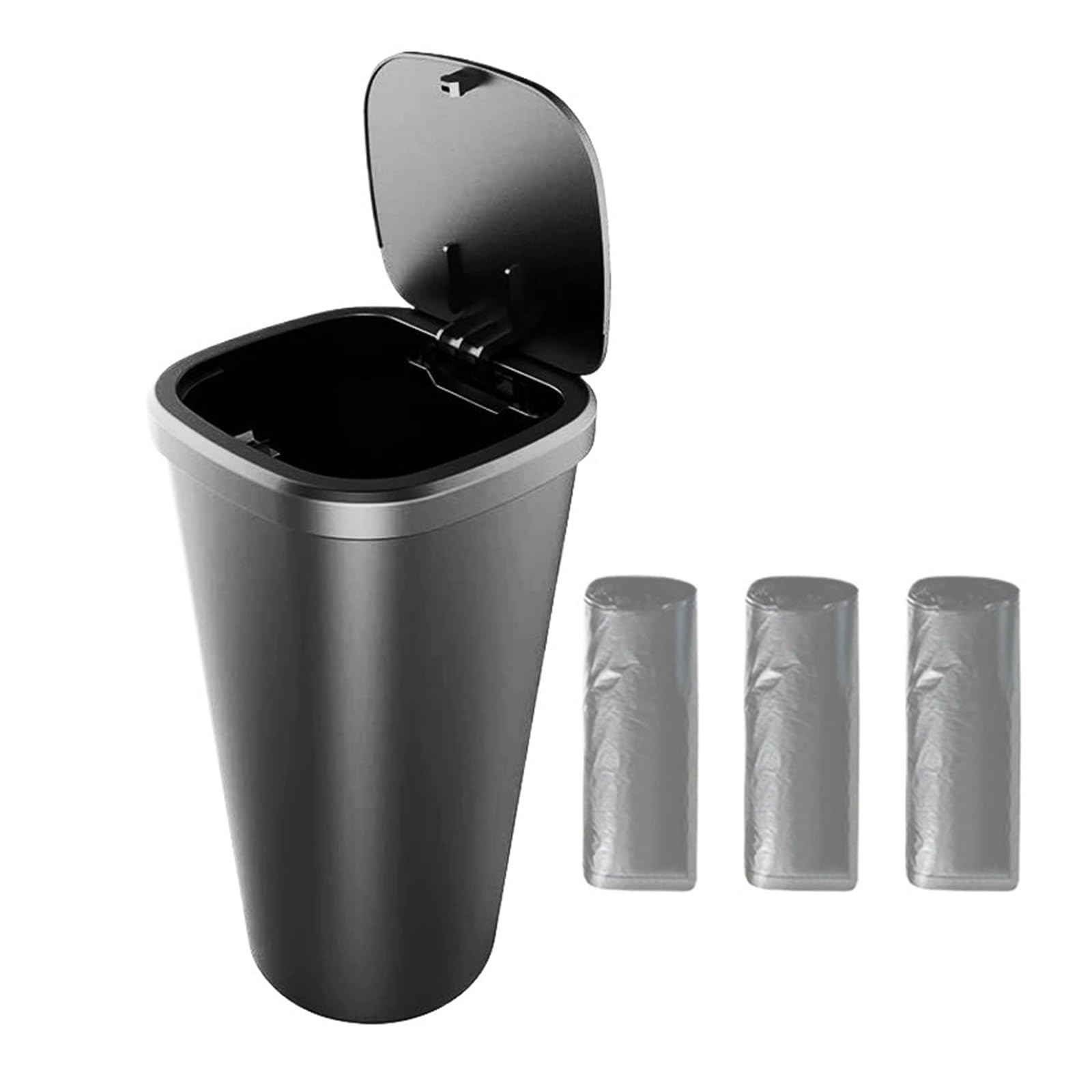 Car Bin 650ML Car Garbage Bin Ashtray Dust Case Holder Click Open Cover Trash Can Auto Organizer StorageHolder Cars Rubbish Bins(YELLOW)
