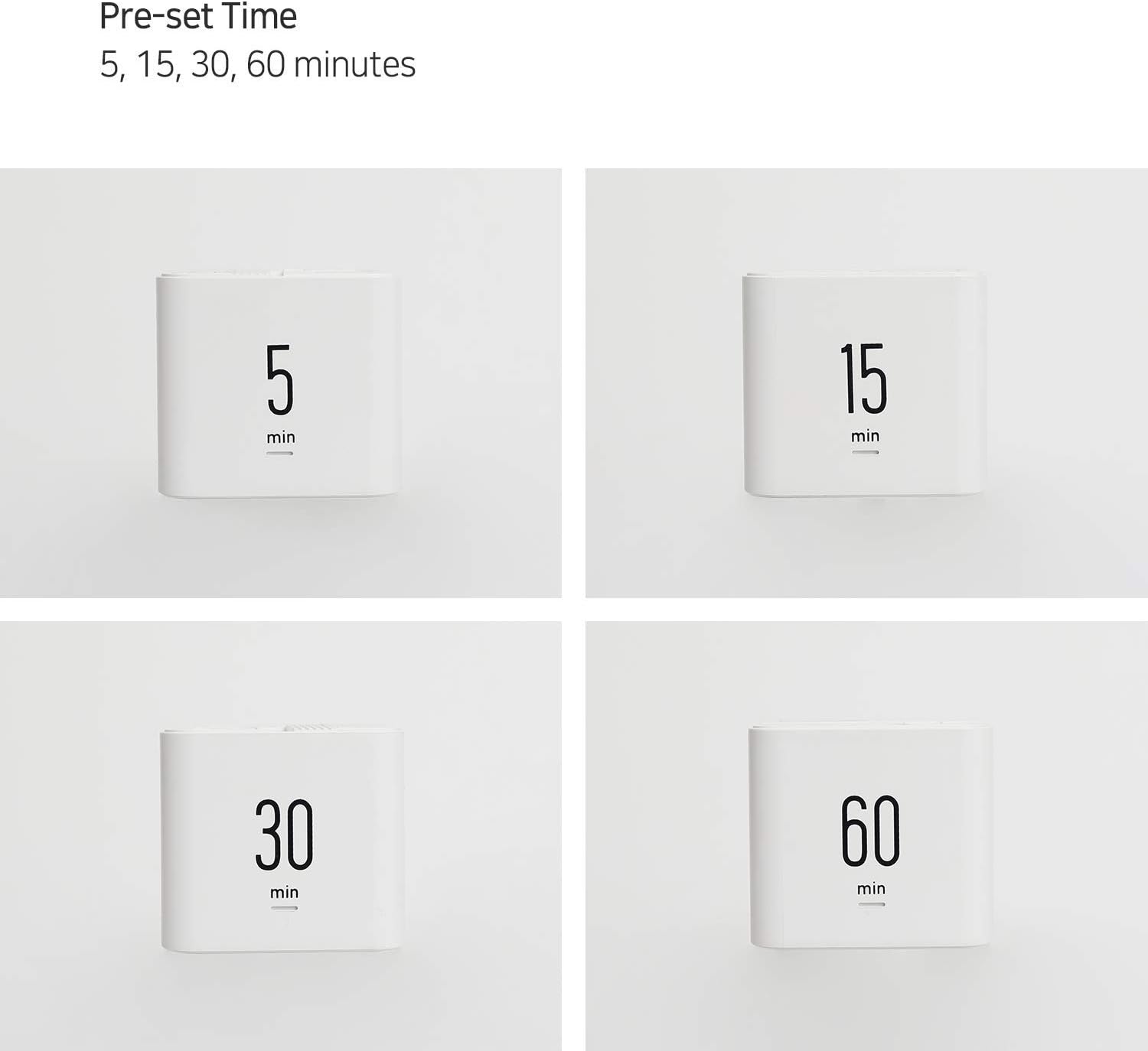 mooas Cube timers White (5,15,30 and 60 Minutes) Bundle, Time Management, Time for Studying, Cooking and Workout, Kids Timer