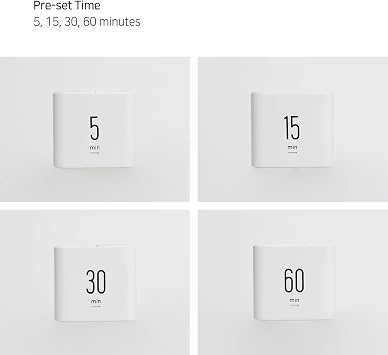 mooas Multi Cube Timer White(5,15,30,60 Minutes) & Yellow(3,10,30,60 Minutes) Bundle, Clock & Alarm, Time Management, Time for Studying, Cooking and Workout, Kids Timer