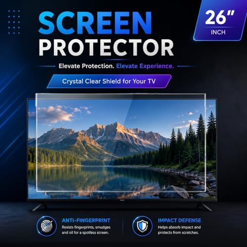 Image of ULTRAMAC 26 inch 3mm Acrylic TV Screen Guard | 9H Hardness | Scratch & Splash Resistant | ISO Certified Protection with Ultra HD Clarity