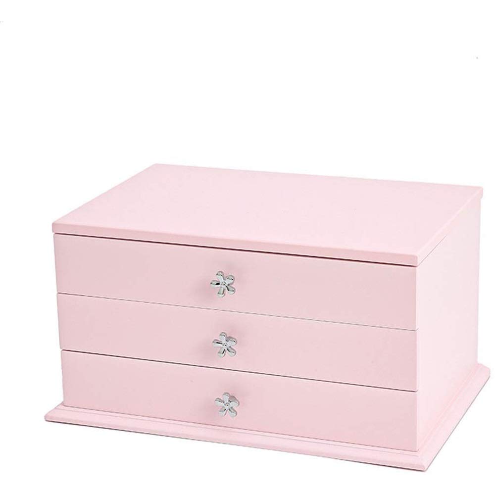 Joyero organizador para regalo de mujer con elegante diseño floral y espejo