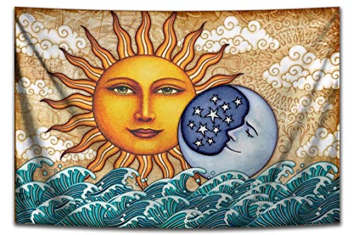 Sun Moon Tapestry Ocean Sunrise by Artist Dan Morris