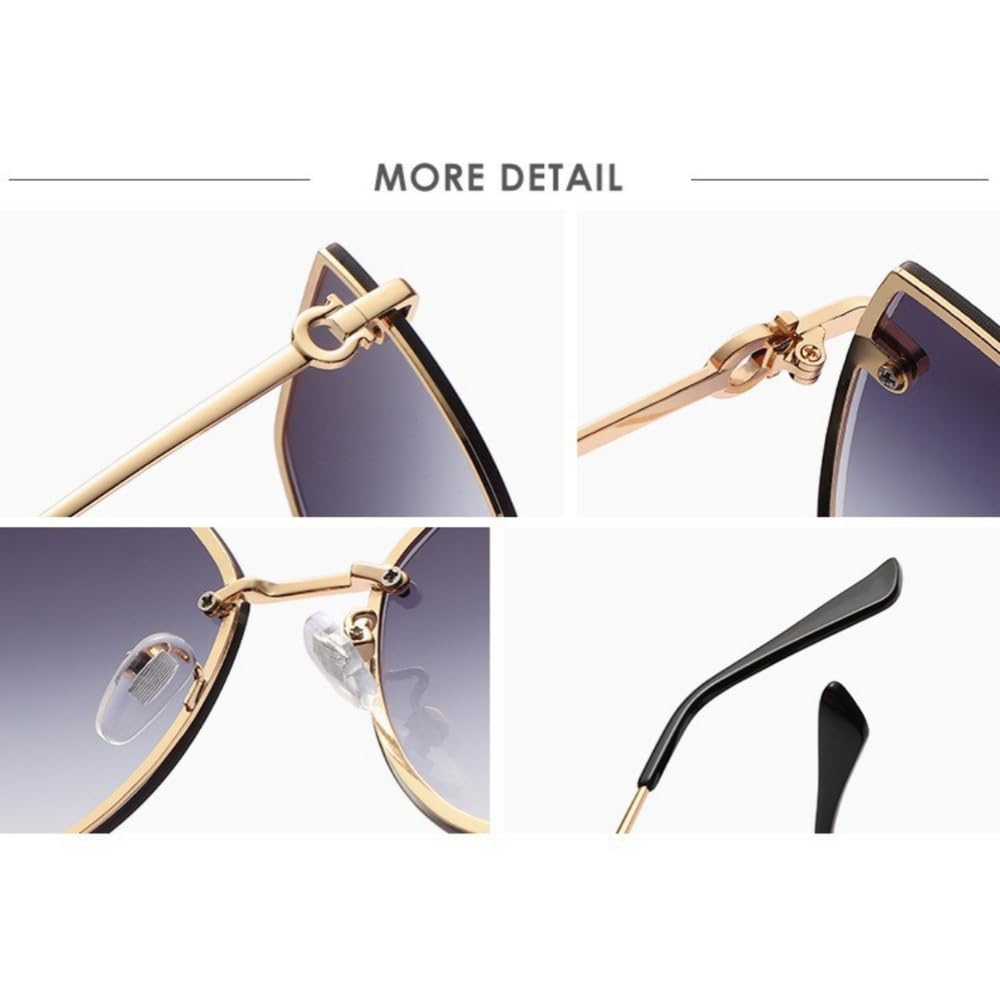 Okulary przeciwsłoneczne retro cat eye, modne okulary przeciwsłoneczne bez oprawek, okulary przeciwsłoneczne gradientowe, damskie okulary bez oprawek