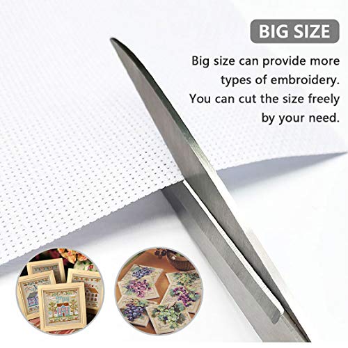 Image of Cross Stitch Aida Fabric 14 Count, 59 by 39 Inch Large Size, Classic Reserve Cross Stitch Aida Cloth for Home DIY Embroidery Decoration