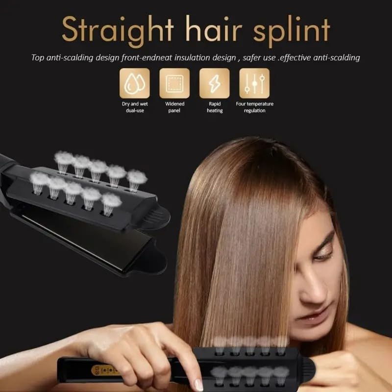 Image of Hair Straightener Professional Glider Ceramic Tourmaline Ionic Flat Iron, Straightens & Curls with Four Adjustable Temperature, Hair Treatment Styling Tools, Wide Plate for All Hair Types