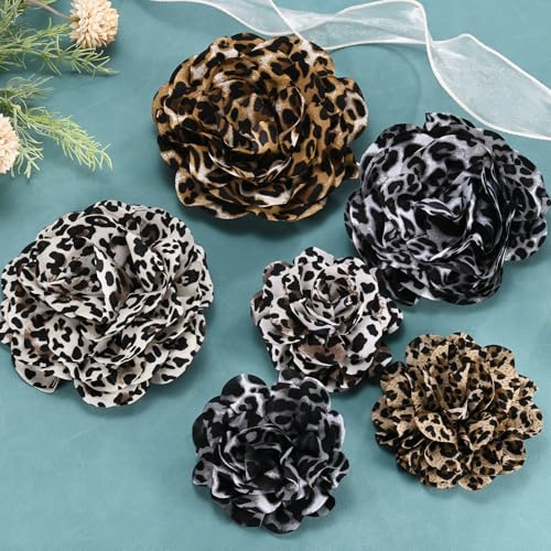 Image of M METERXITY Rose Flower Brooches and Pins for Women, 4 Inch Lapel Pins Dainty Satin Fabric Big Camellia Hair Flowers Clips for Wedding /Parties /Clothes /Jewelry [10cm, Beige]