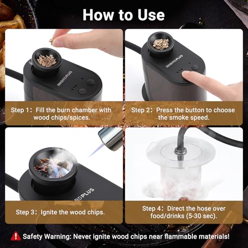 Image of INKBIRDPLUS Portable Cocktail Smoker Kit with 4 Wood Chips for Kitchen