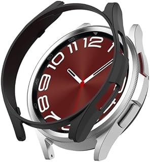 Adequado para GalaxyWatch 6 Capa protetora de relógio leve e durável, capa protetora de policarbonato à prova de choque, protetor de tela de vidro para smartwatch, lentes de privacidade, relógio, capa de relógio