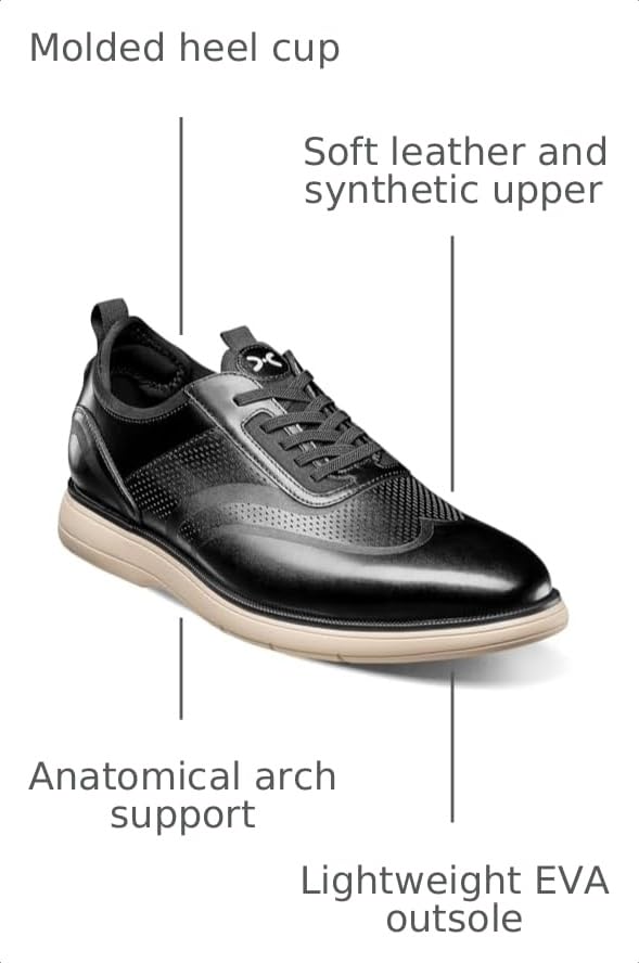 Image of Stacy Adams Edgewood Wing Tip Elastic Lace