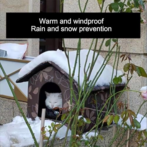 Abrigo para gatos ao ar livre,Cama de gato aquecida à prova d'água durável | Casa de gato de invern
