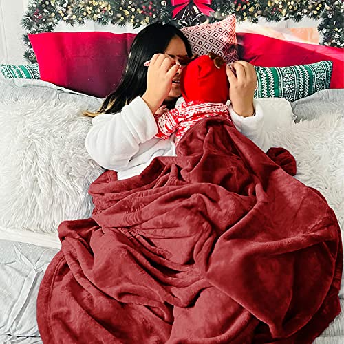 Image of VAS COLLECTIONS Premium Plush Summer Double Bed Dohar /AC Blanket | 300 GSM Reversible Lightweight Cozy Soft for Bed, Sofa, Couch, Travel & Camping| 220x230 cm - Maroon