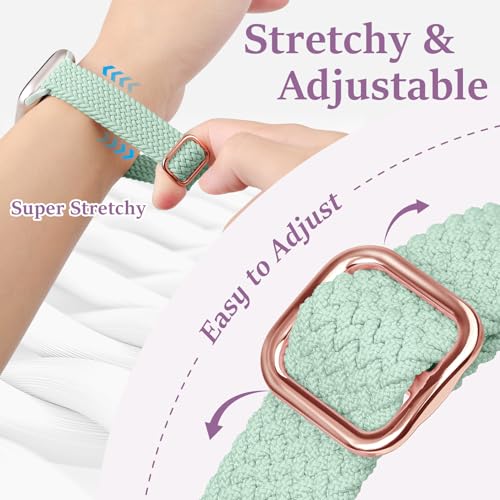 Image of Slim Braided Bands for Apple Watch Band 40mm 41mm 42mm 38mm 46mm 44mm 45mm 49mm Women,Stretchy Solo Loop Nylon Elastic Thin Narrow Skinny Strap for iWatch Ultra 3 SE 3 Series 11 10 9 8 7 6 5 4 3 2 1