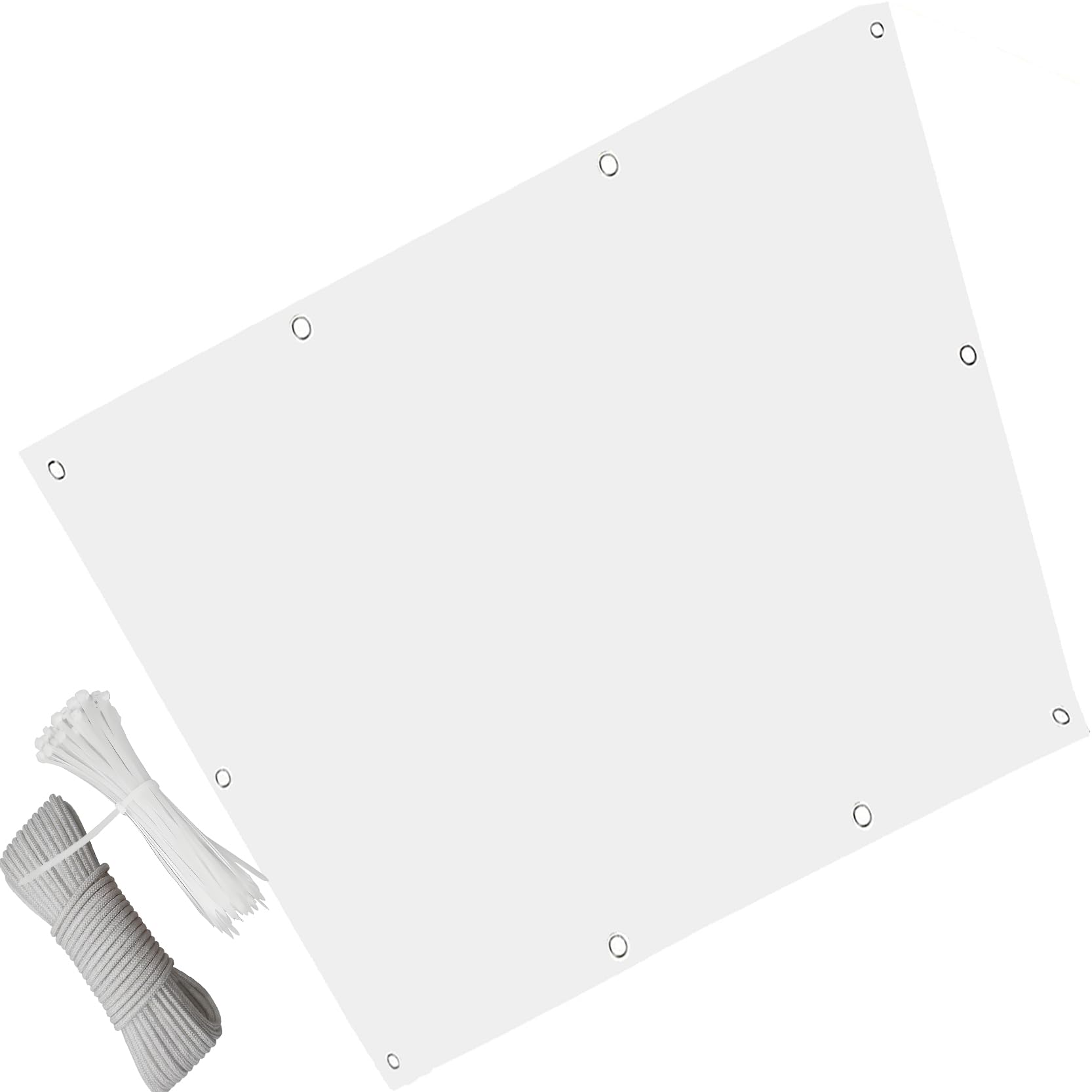 Voiles ombrage pour terrasse et balcon blanc 1.6x1.7m toile solaire