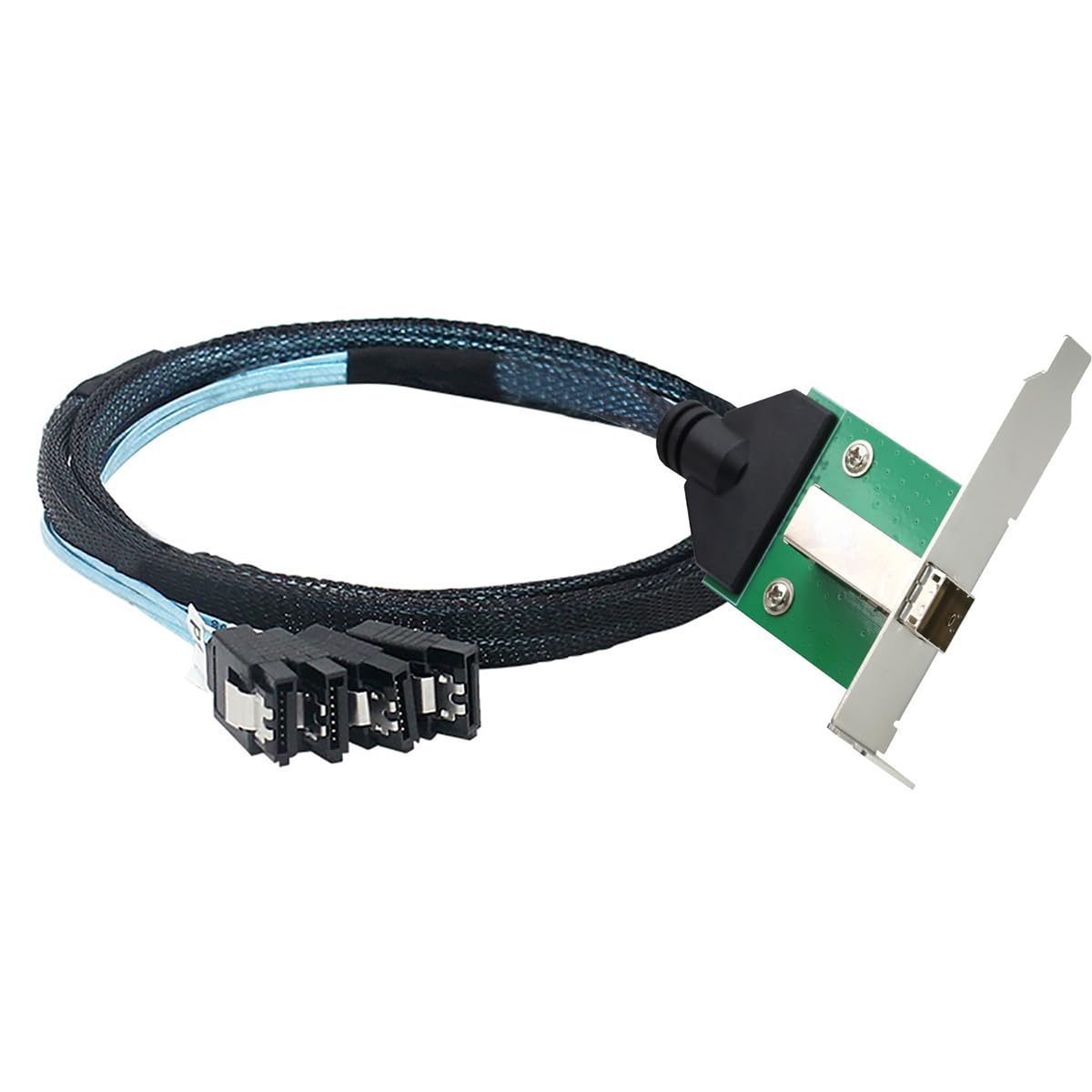 Mini SAS HD SFF-8644 żeński z zatrzaskiem na 4 kable SATA, 7-pinowe, 12 Gb/s do dysku twardego, kompatybilny z kontrolerem RAID, stacją roboczą, rozszerzeniem pamięci masowej (0,5 m)