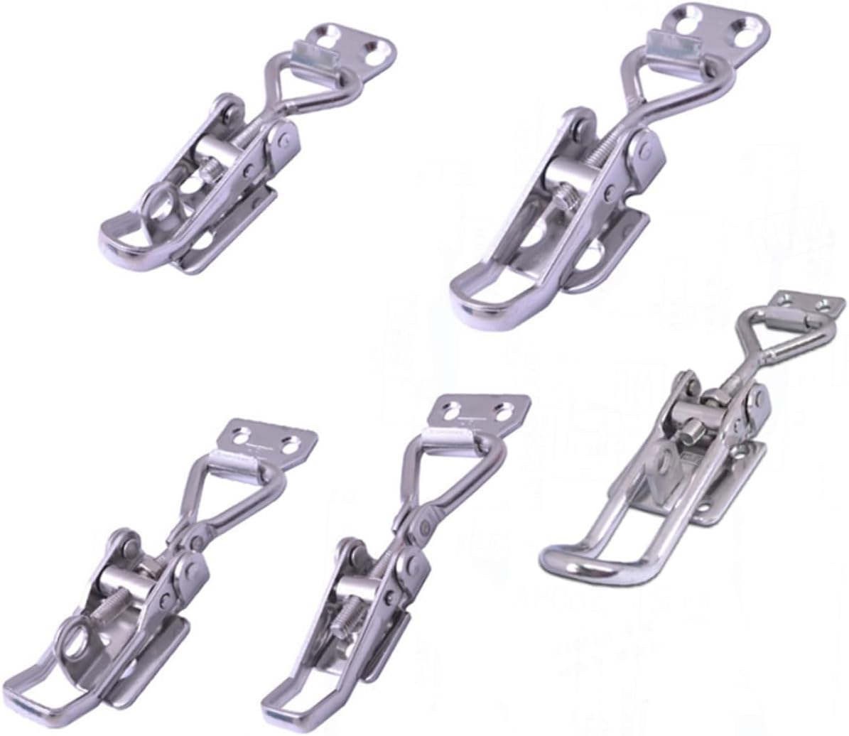 56010A Stainless Steel Toggle Latch Clamp for Trailers and Containers | Spring Loaded Safety Latch, Easy Install, Secure Attachment, High Strength, Silver Finish
