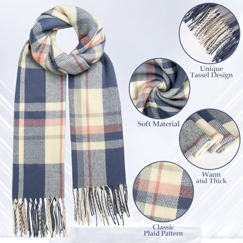 Image of Loritta Winter Scarf for Women, Long Plaid Shawl Wraps Scarves Gifts