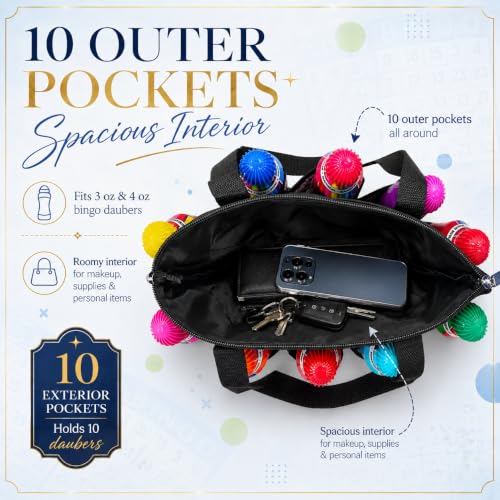 Bolsa Tote I Love Bingo Rosa con 10 Bolsillos miniatura 5