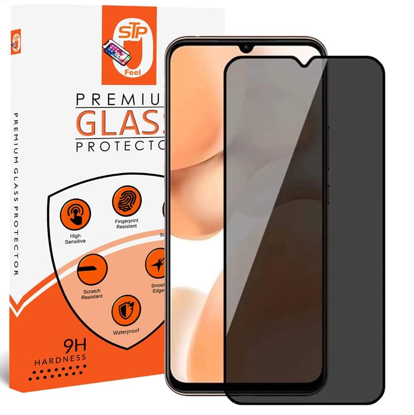 Image of STP FEEL Premium Grade Privacy Tempered Glass Screen Protector Guard Compatible For Vivo T1 5G (6.58 Inch, Pack of 1) Full Edge to Edge Coverage Anti-Spy /Anti-Peeping 9H Hardness