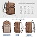 WITZMAN Canvas Travel Backpack for Men Large Laptop Backpack Fit 16 inch Carry-on Airline Approved Convertible Shoulder Rucksack(A6617-3 Brown)