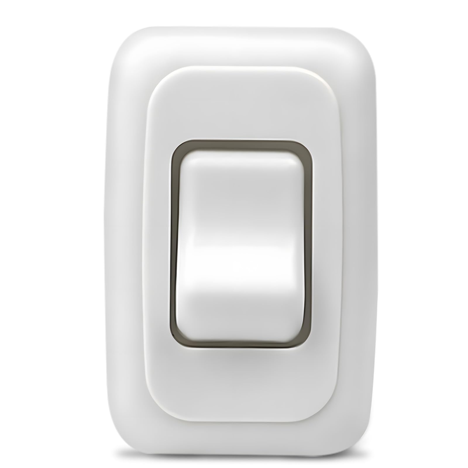 Single SPST On-Off Switch with Bezel, 12V Light Switch for RV, Camper(White)